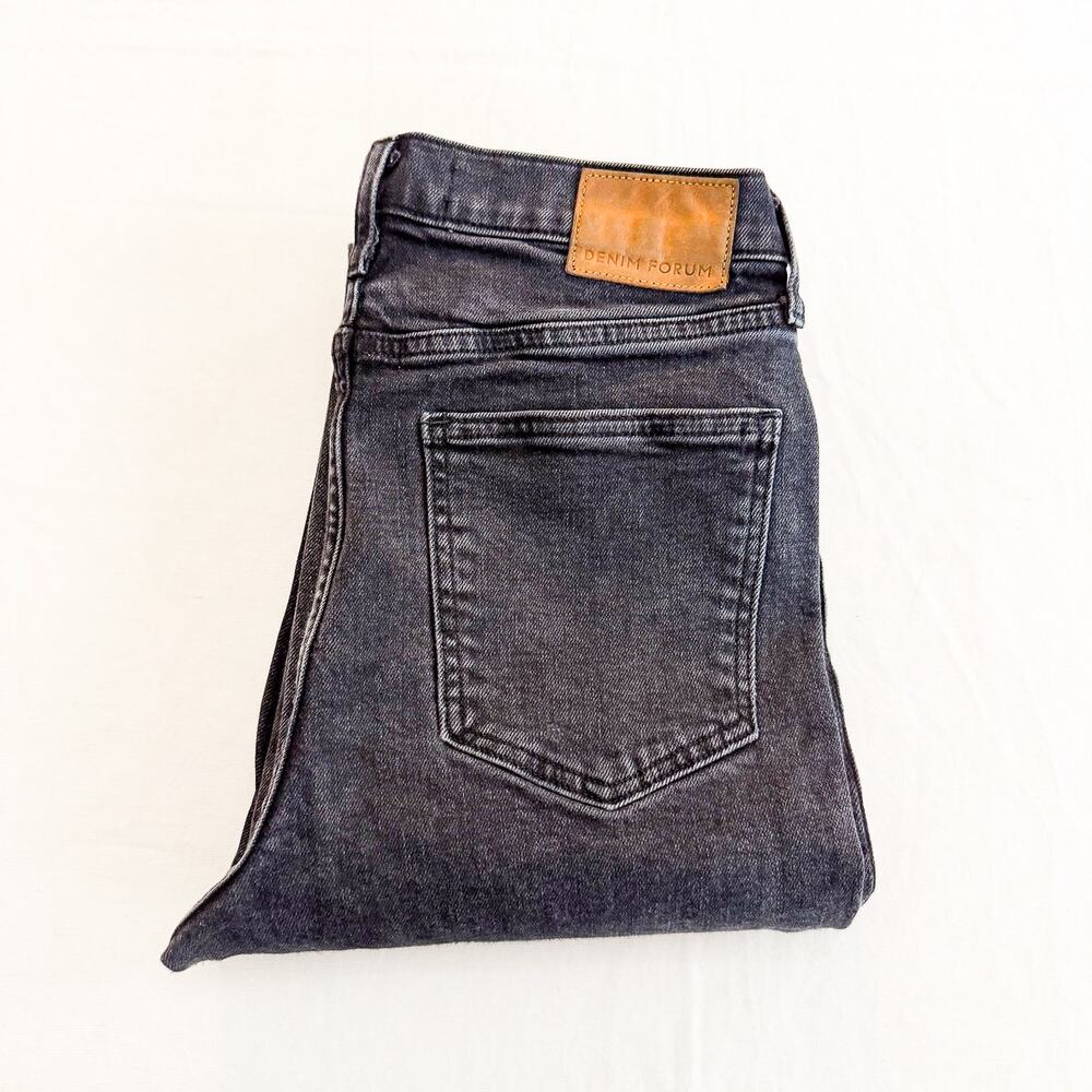 Denim Forum The Arlo High Rise Straight Denim Jeans Gray Size 26 x 28L